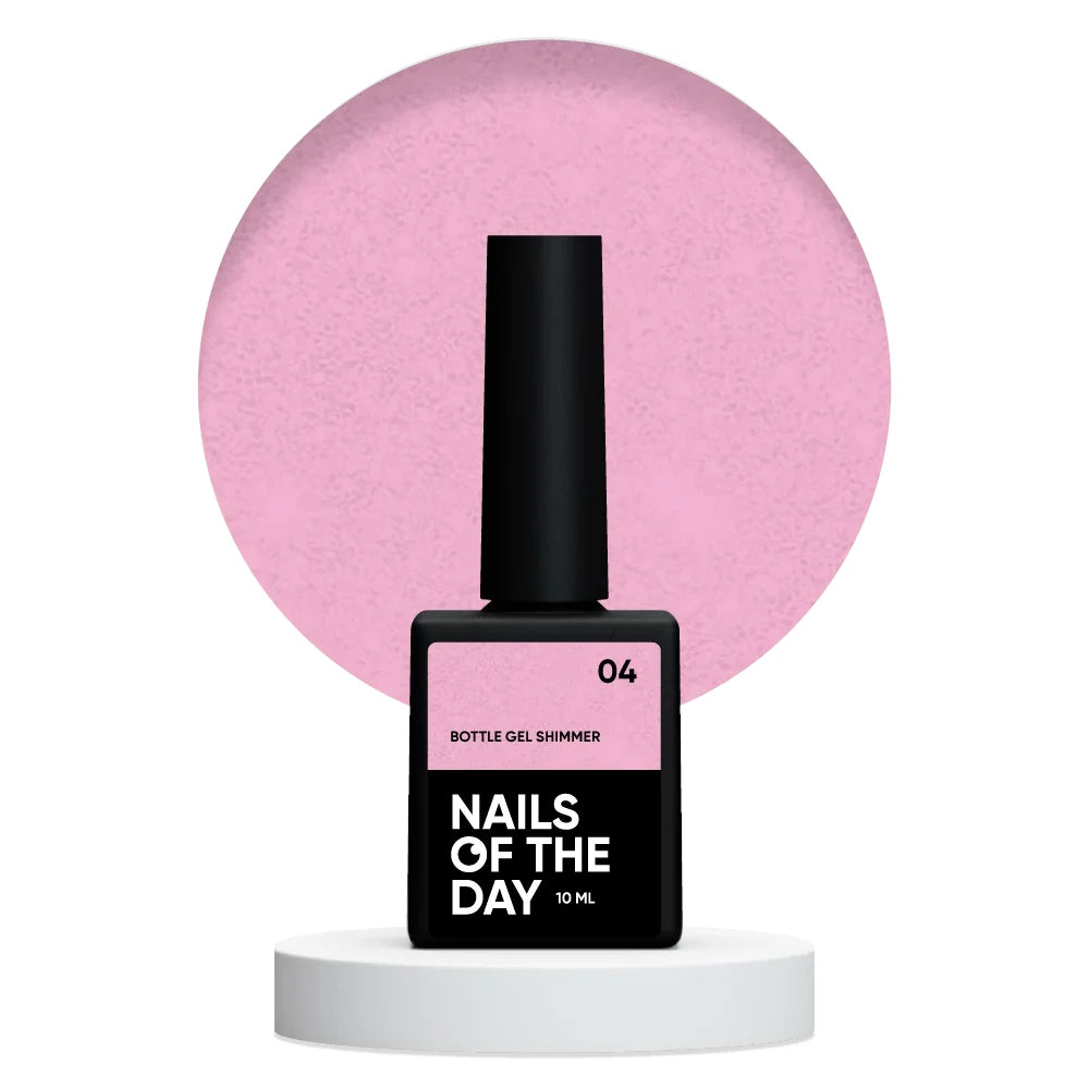 NAILSOFTHEDAY Bottle Gel shimmer 04 - ultrastarkes rosa Gel mit Silberschimmer, 10ml