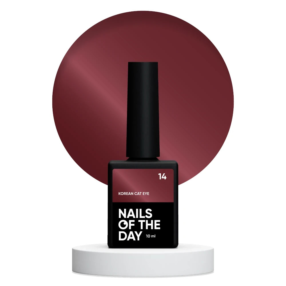NAILSOFTHEDAY Korean cat eye 14 – красный гель-лак с эффектом “кошачий глаз”, 10мл