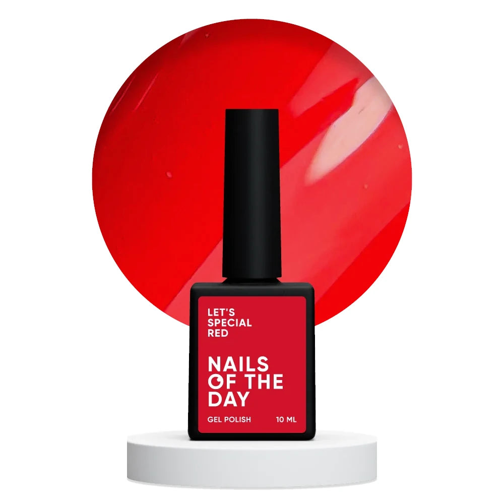 NAILSOFTHEDAY Let's special Red - ein spezieller roter Gellack für Nägel, der in einer Schicht deckt, 10ml