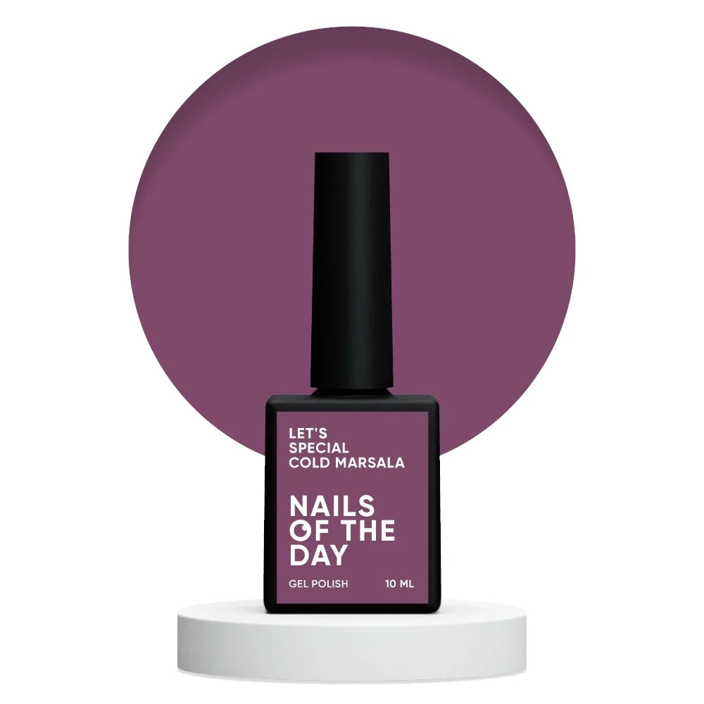 NAILSOFTHEDAY Let's special Cold Marsala - heller bordeauxfarbener Gellack für Nägel, der in einer Schicht deckt, 10ml