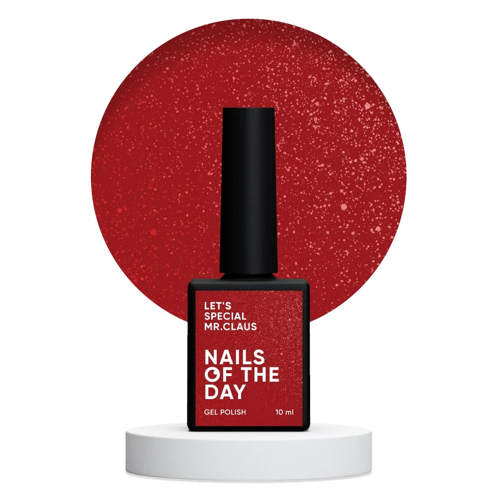 NAILSOFTHEDAY Let’s Special Mrs. Claus — насыщенно-красный гель-лак с мелким шиммером для ногтей, 10мл