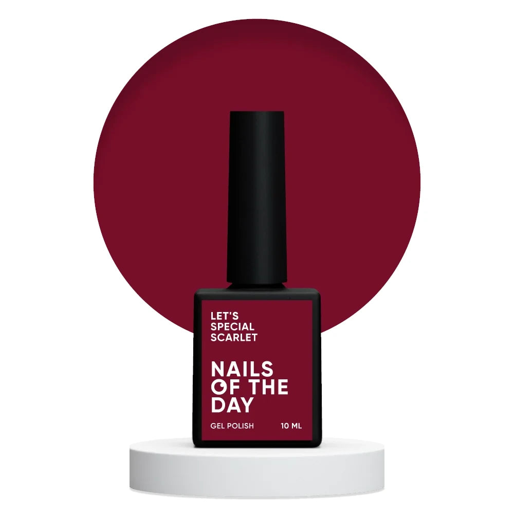NAILSOFTHEDAY Let's special Scarlet - красно-багряный гель-лак для ногтей, перекрывающий в один слой, 10мл