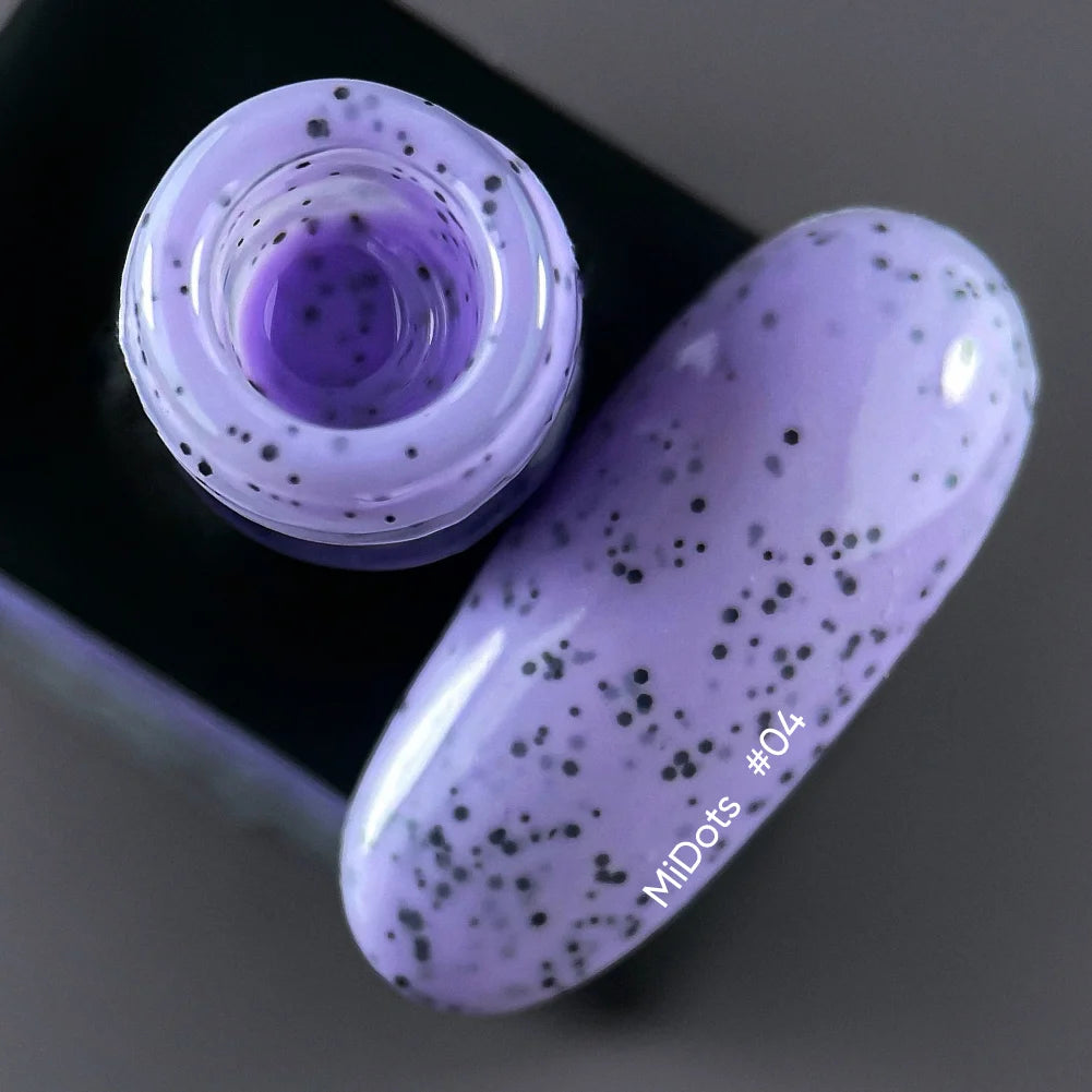 NAILSOFTHEDAY MiDots Gel Polish 04 – светло-лиловый гель-лак с черными точками, 10 мл