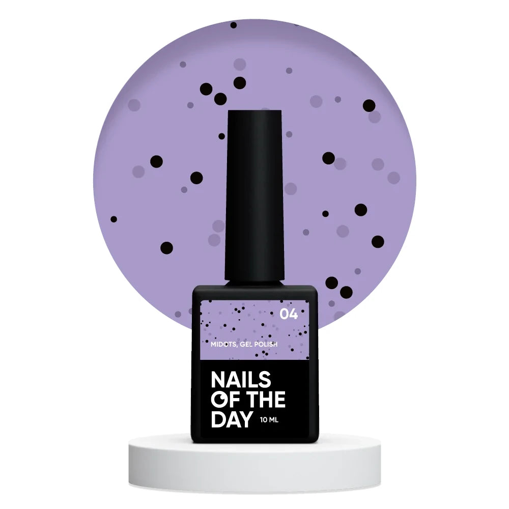 NAILSOFTHEDAY MiDots Gel Polish 04 – hell-lila Gel-Lack mit schwarzen Punkten, 10 ml
