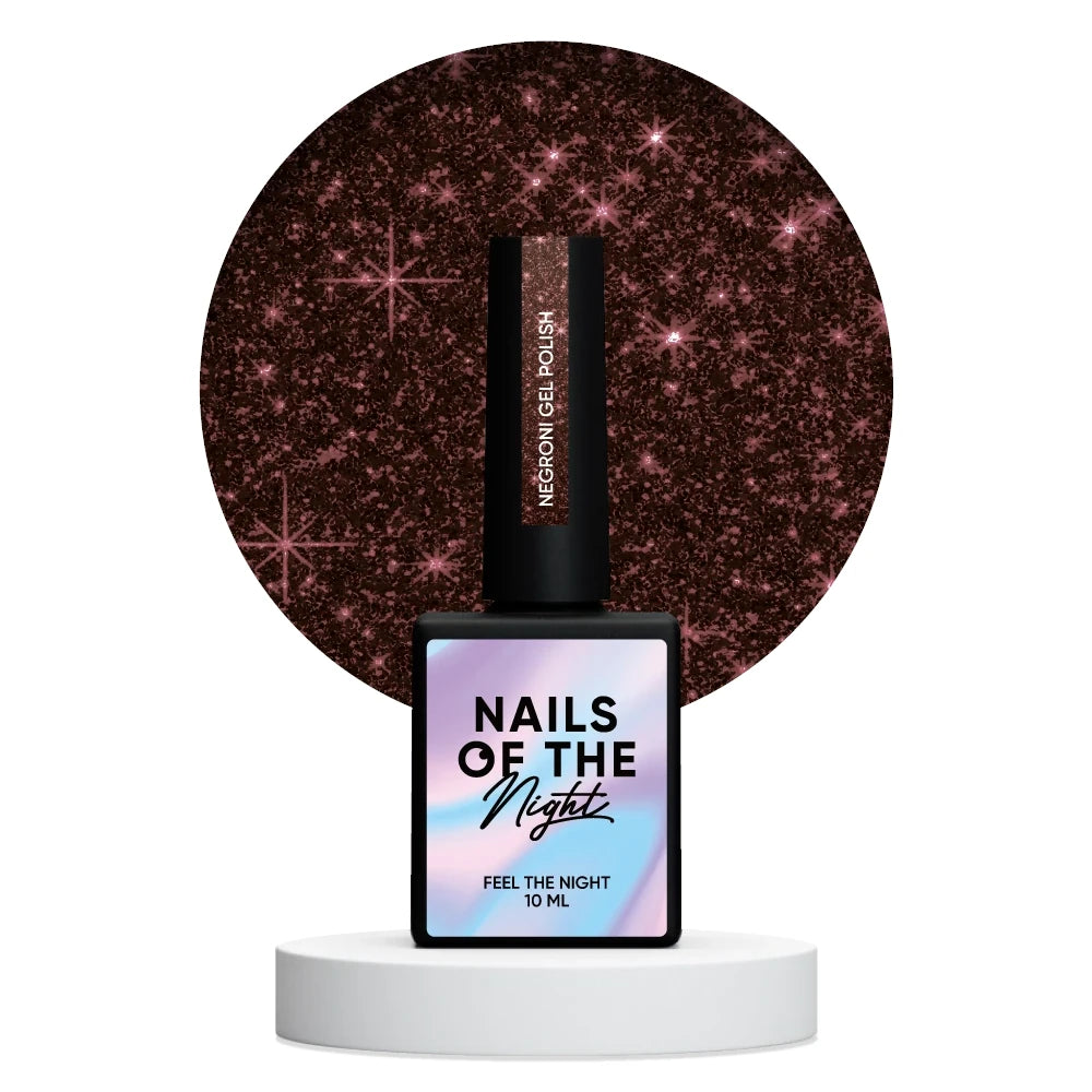 NAILSOFTHENIGHT Negroni gel polish - reflektierender Gellack in dunklem Burgunderrot, 10ml