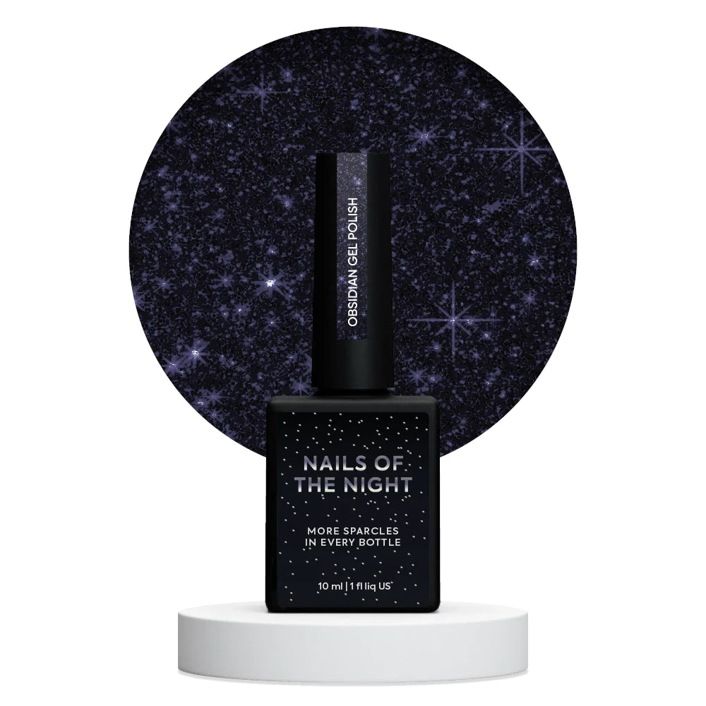 NAILSOFTHENIGHT Obsidian gel polish — graphit-violetter reflektierender Gel-Lack für Nägel, 10 ml
