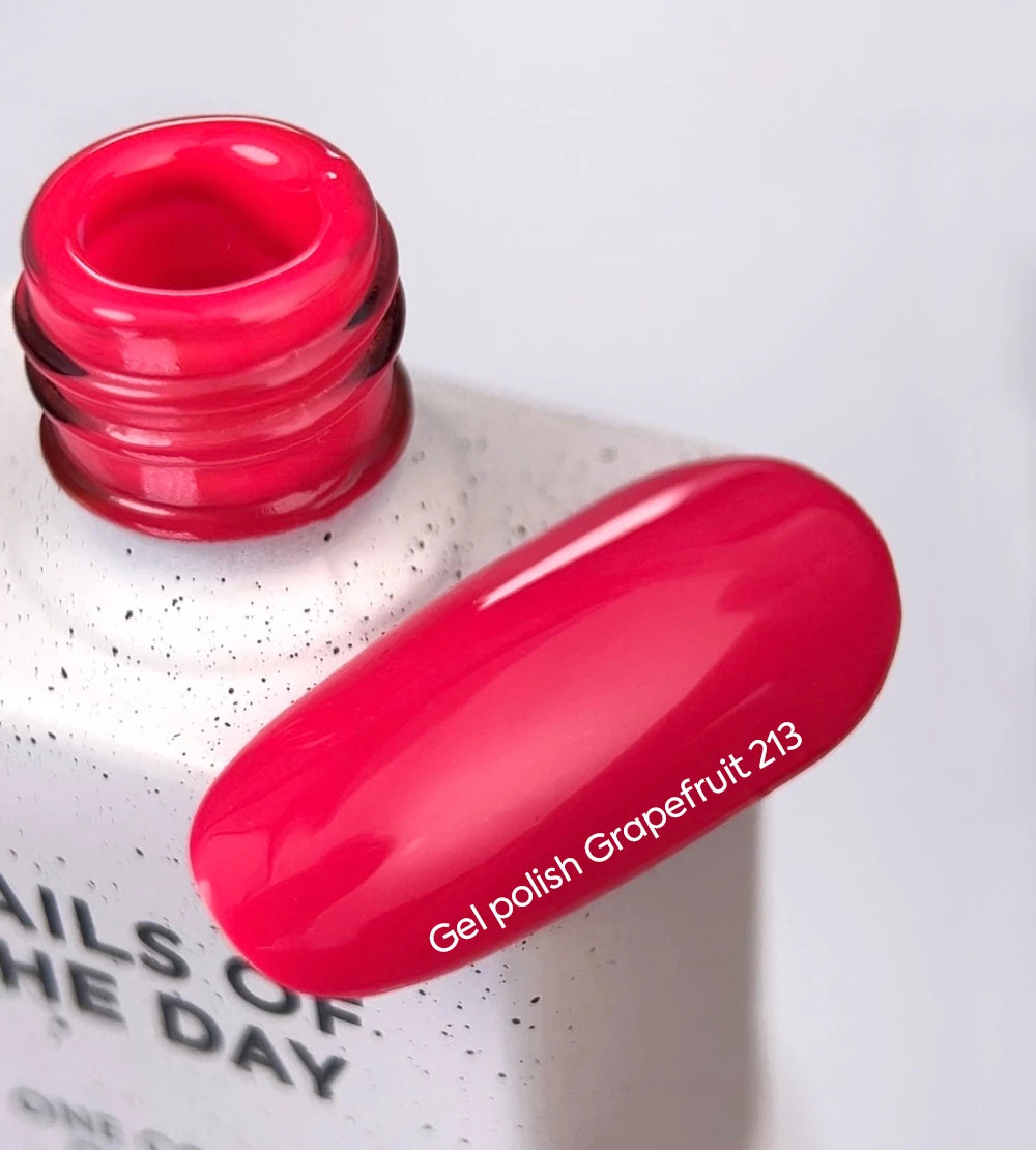 NAILSOFTHEDAY Gel Polish Grapefruit‑213 – UV-GEL‑LACK in neonem Himbeer-Pink, deckend in 1 Schicht, Profi-Qualität, LED/UV, 10 ml