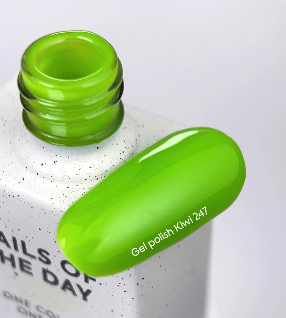 NAILSOFTHEDAY Gel Polish Kiwi‑247 – neon-grünes Gellack mit vollständiger Deckkraft in 1 Schicht, LED/UV, 10 ml