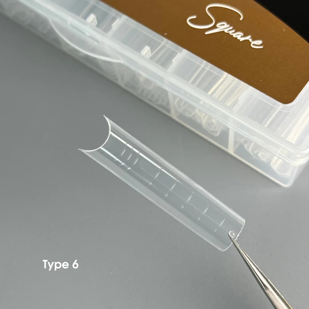 NAILSOFTHEDAY Dual Form Square Type 6 – Oberformen 120 Stück für Nagelmodellage, Verlängerung & Korrektur