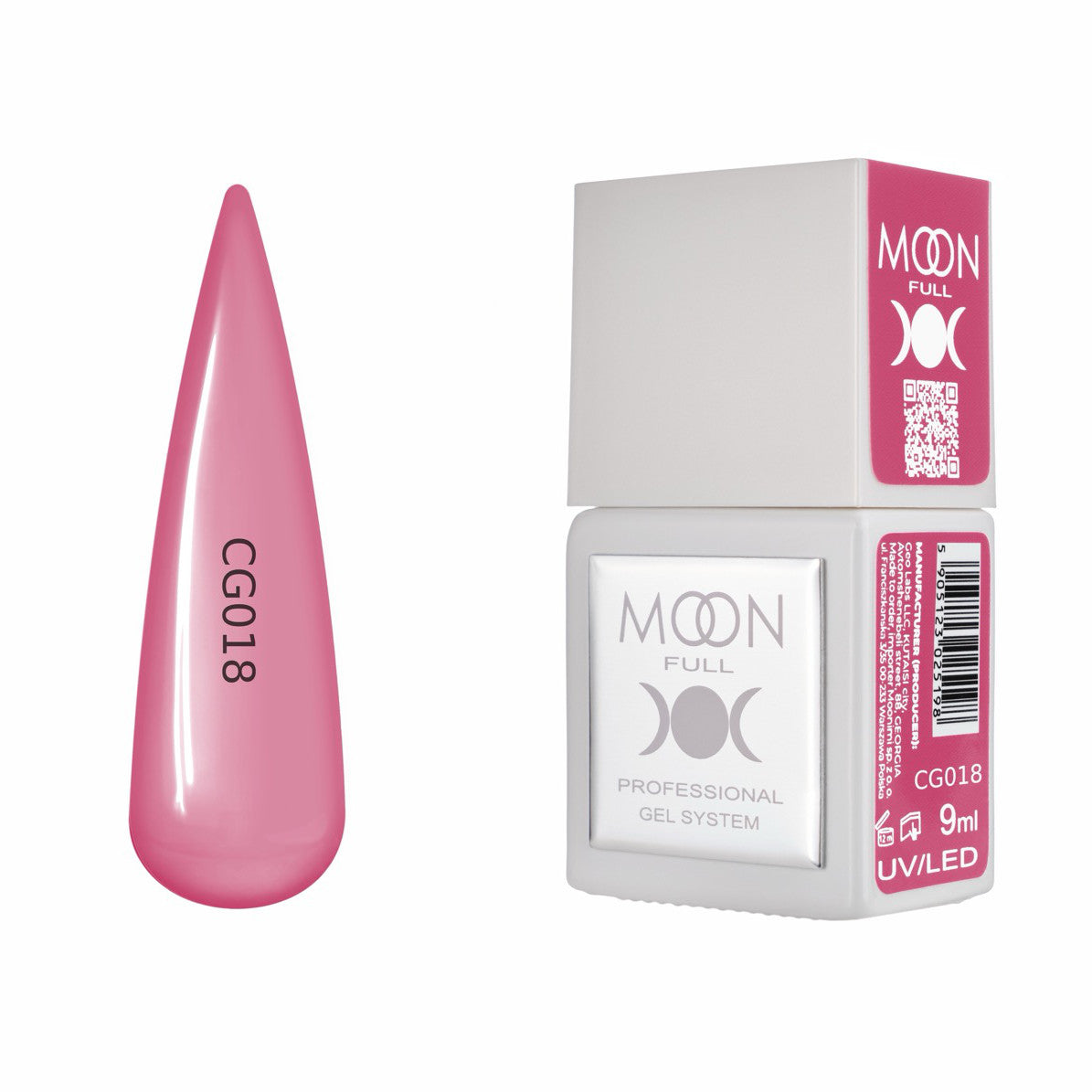 Moon Full Color Gel Polish 9 ml №CG018 – Beere-Rosa, UV-Gel-Lack