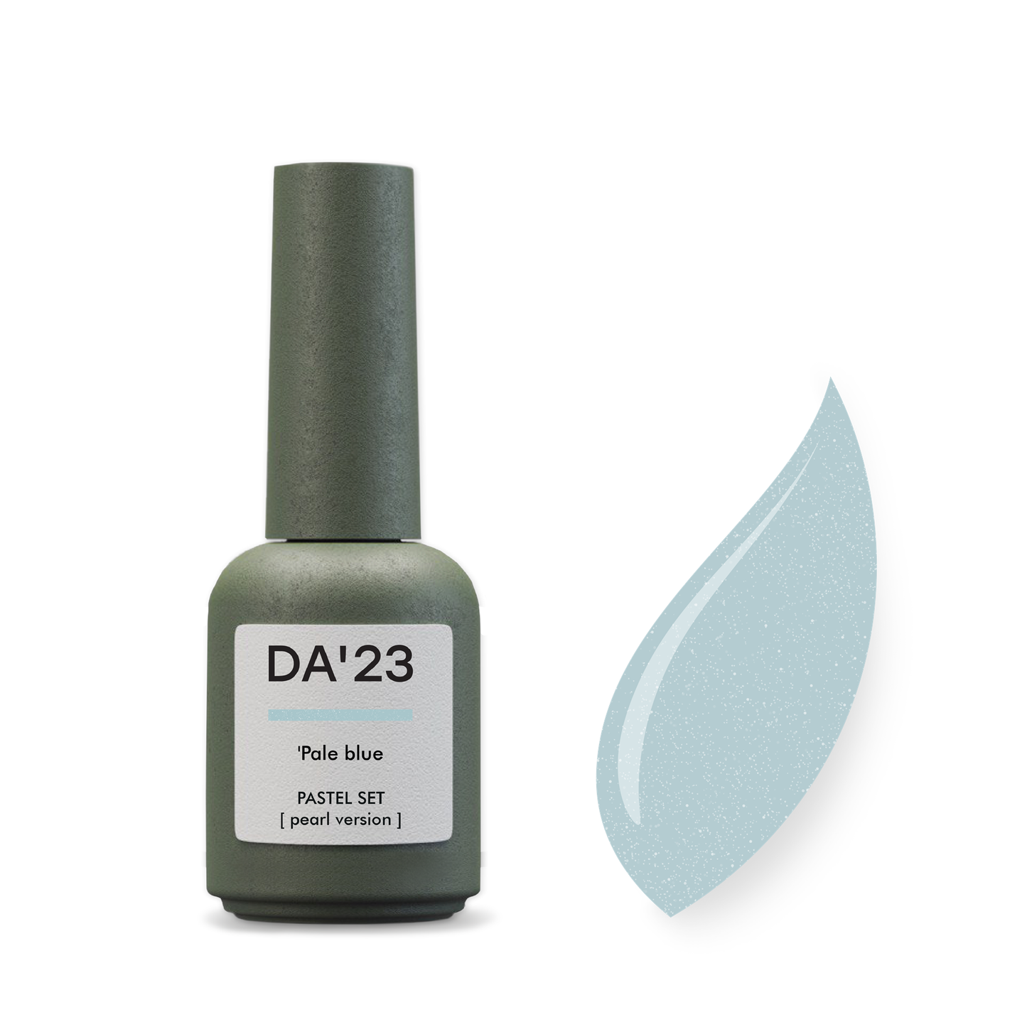 Gel Polish DA’23 Pale blue [blido-blakytnyy], 8 ml – zartes Hellblau mit Perlglanz, mittlere Konsistenz, langanhaltende Deckkraft