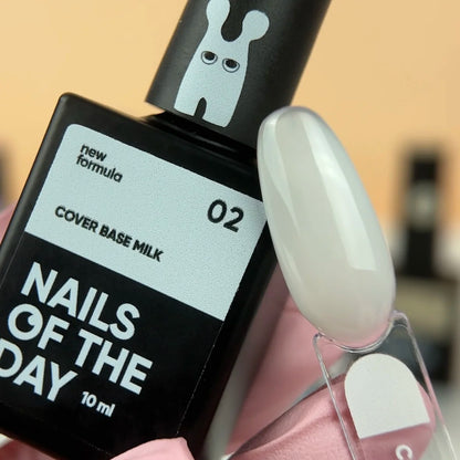 Nailsoftheday Cover base NEW Formula milk 02 - молочное камуфлирующее базовое покрытие для ногтей, 10мл