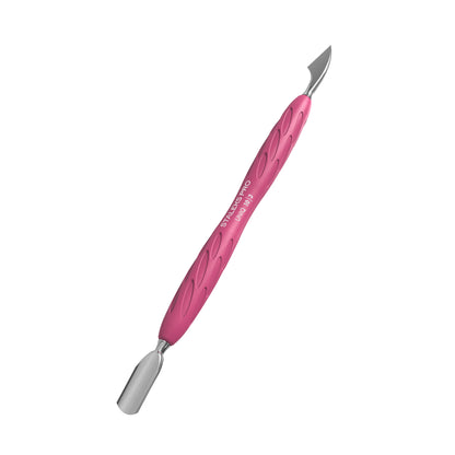 Nagelhautschieber Staleks UNIQ 10 TYP 3 – Silikongriff „Gummy“, schmaler runder Schieber + Beil – Profi Maniküre & Pediküre