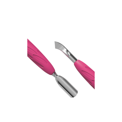 Лопатка маникюрная Gummy с силиконовой ручкой Staleks UNIQ 10 TYPE 4.2 (пушер скругленный узкий и лопасть отогнутая)