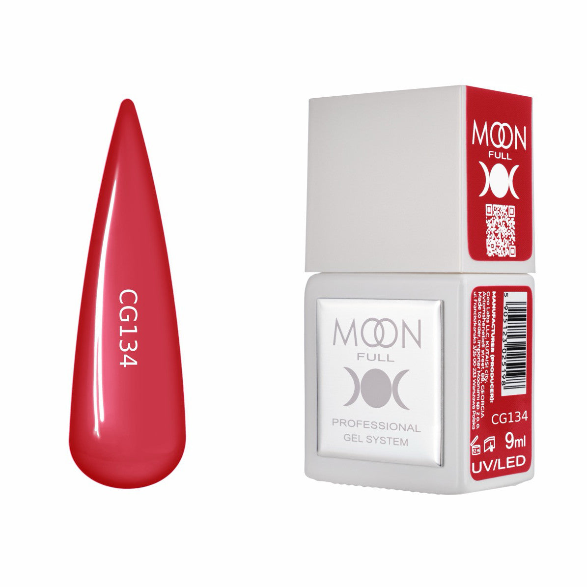 Moon Full Color Gel Polish 9 ml №CG134 – Rubin-Rot, UV-Gel-Lack