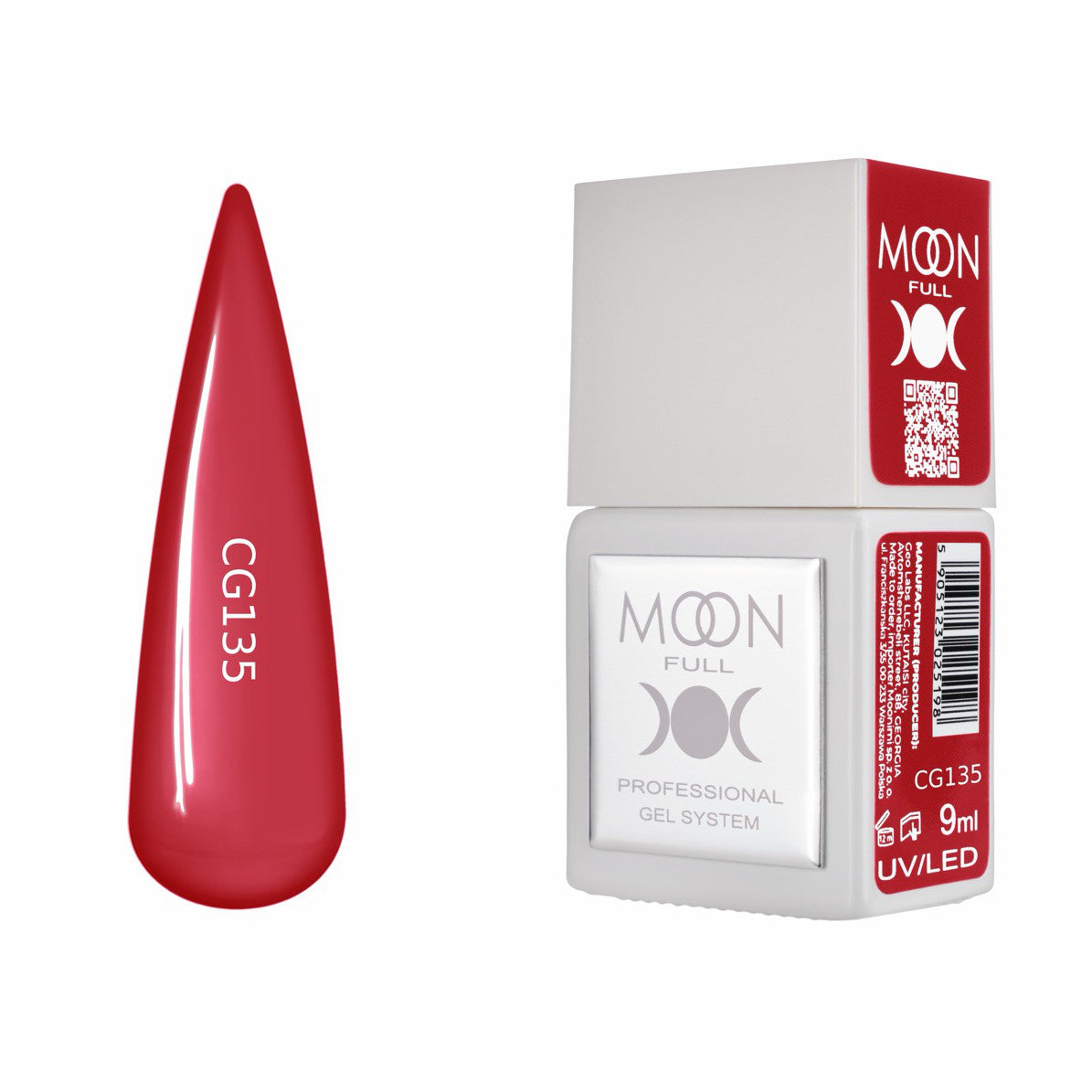 Moon Full Color Gel Polish 9 ml №CG135 – Ziegel-Rot, UV-Gel-Lack
