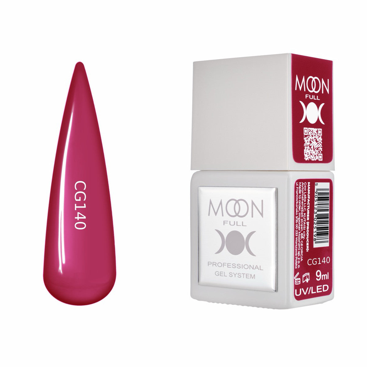 Moon Full Color Gel Polish 9 ml №CG140 – Kirsch-Dunkel, UV-Gel-Lack