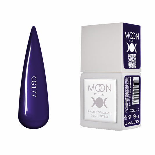 Moon Full Color Gel Polish 9 ml №CG177 – Mitternachts-Indigo, UV-Gel-Lack
