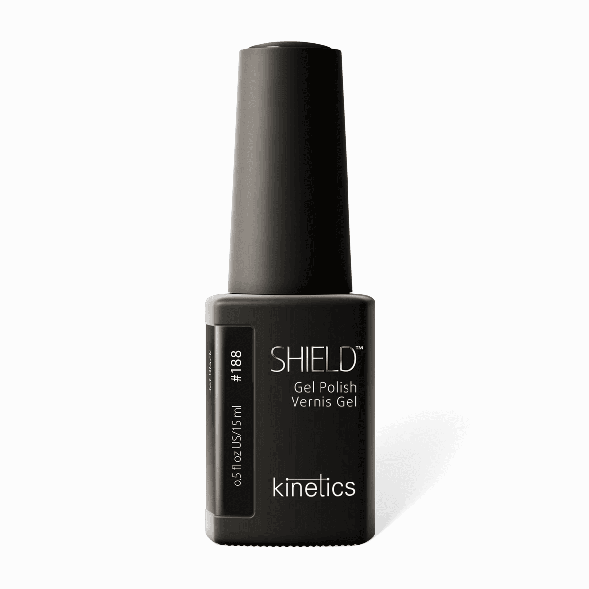 Kinetics SHIELD Gel Polish #188 JET BLACK 15 ml – tiefes Schwarz UV Nagellack, HEMA-frei