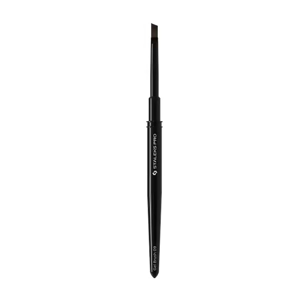 Скошенная кисть для геля Staleks PRO EXPERT 6 мм × 9 мм – профессиональная кисть для точного нанесения у кутикулы и боковых валиков