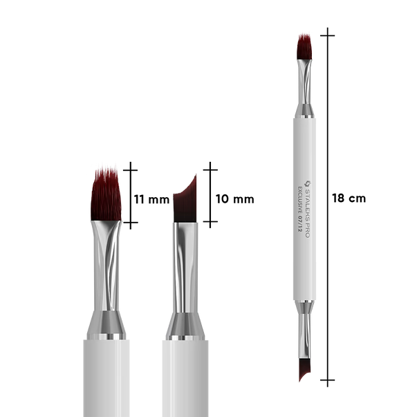 Staleks Exclusive Doppelseitiger Ombre- & Nailart-Pinsel 07/12 – Gradientpinsel 11 mm & Designpinsel 10 mm für Gel, Gel Polish und One Stroke