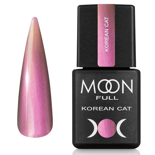 MOON FULL Korean Cat 8ml №06 – Perlmuttrosa Gel-Nagellack mit Cat-Eye Effekt, zartrosa