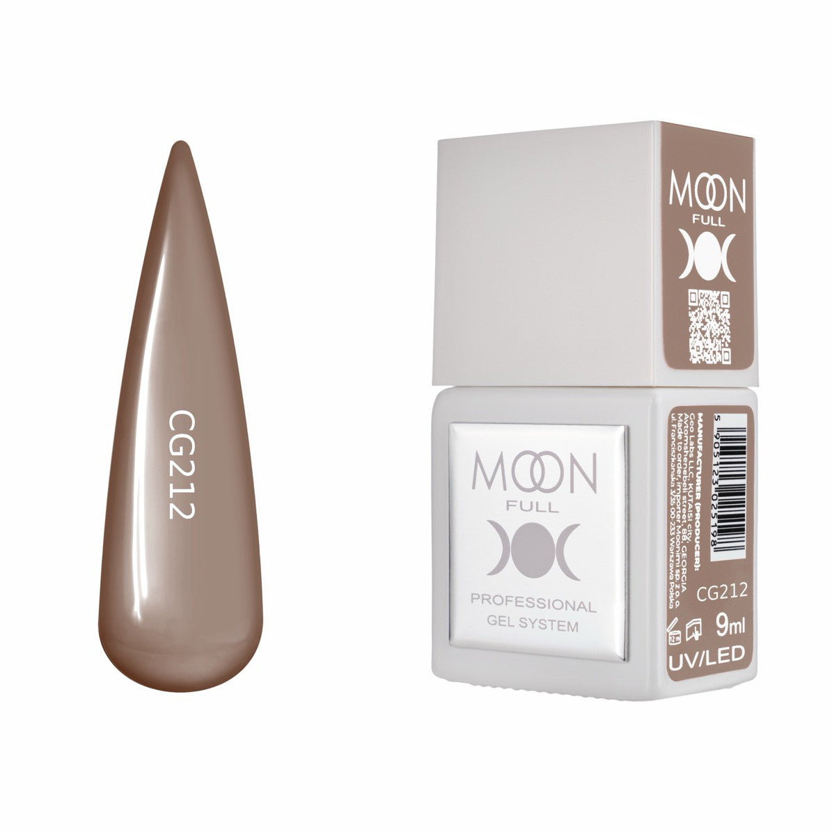 Moon Full Color Gel Polish 9 ml №CG212 – Latte-Braun, UV-Gel-Lack
