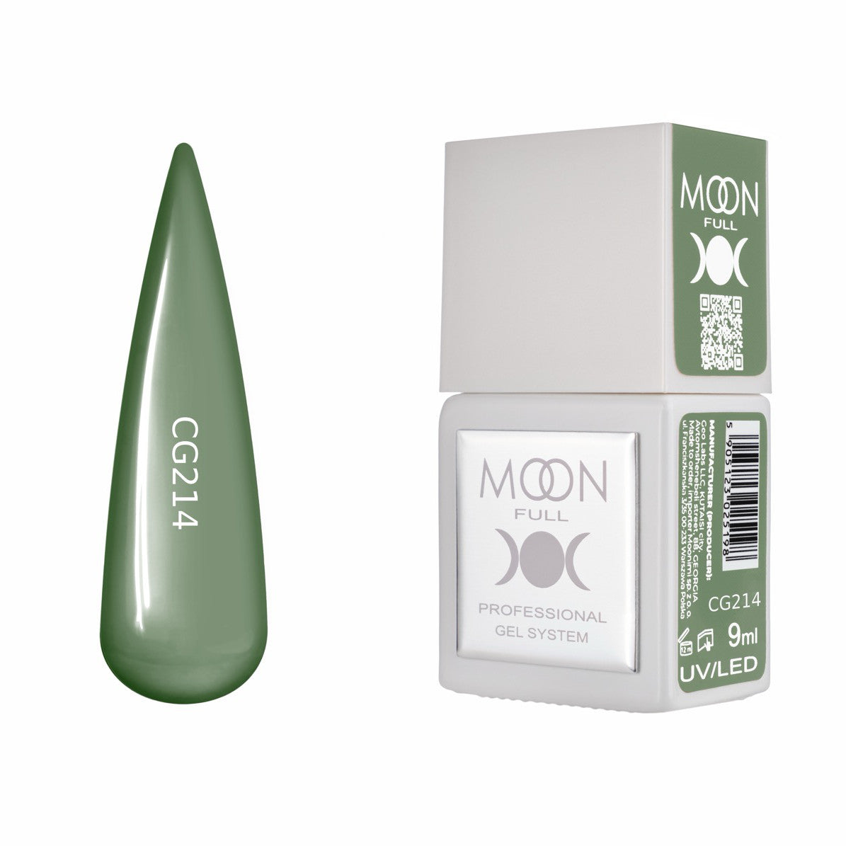 Moon Full Color Gel Polish 9 ml №CG214 – Moosgrün, UV-Gel-Lack