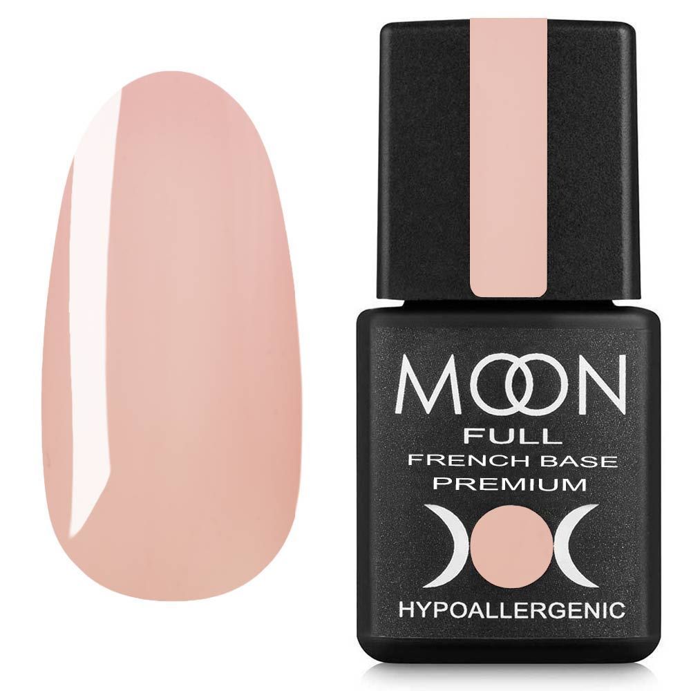 Moon Full French Base Premium №24 – Professionelle beige-rosafarben camouflierende Base, 8 ml