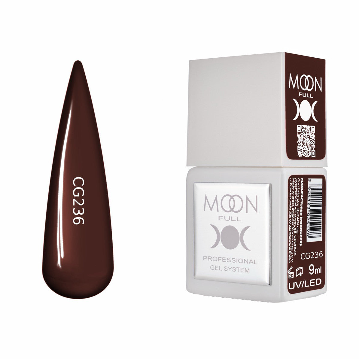 Moon Full Color Gel Polish 9 ml №CG236 – Dunkel-Bordeaux, UV-Gel-Lack