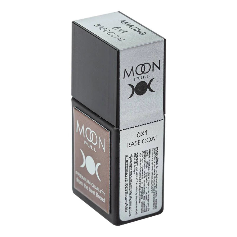 Moon Full Amazing 6in1 Rubber Base Coat 12 ml – elastische Nagelbasis für Gel, Gel Polish und Polygel