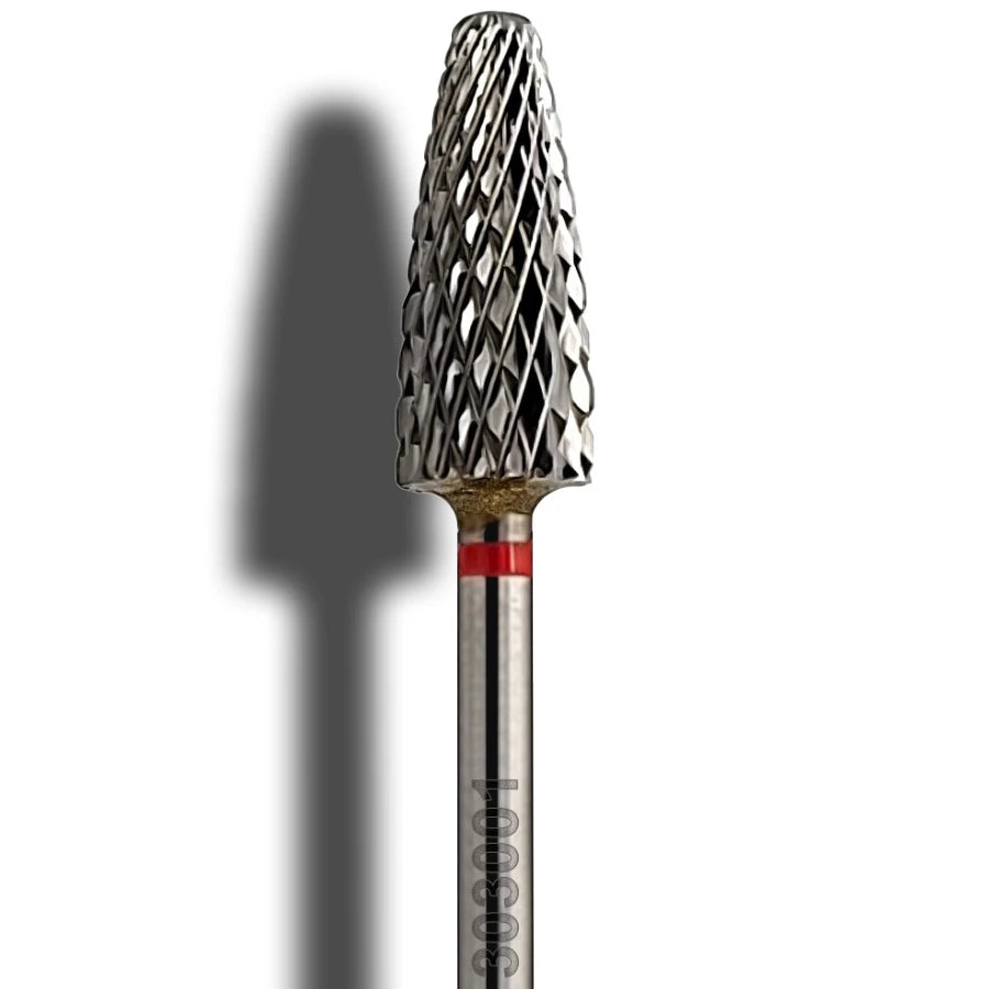 Hartmetallfräser Mais 6 mm fein (rot) – Profi Beauty Nail Drill Bit für Maniküre und Pediküre