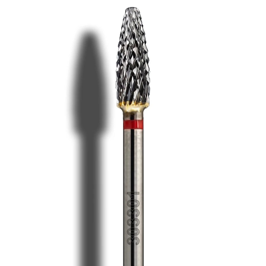 Hartmetallfräser Mais 4 mm fein (rot) – Profi Beauty Nail Drill Bit für Maniküre und Pediküre