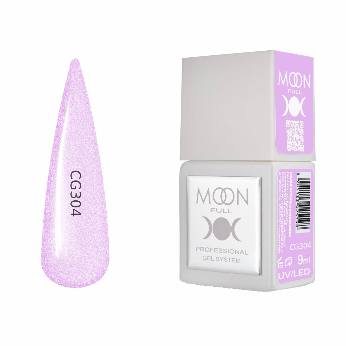 Moon Full Color Gel Polish 9 ml №CG304 – Flieder-Glanz, UV-Gel-Lack mit Schimmer