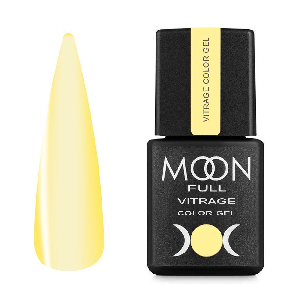 Moon Full VITRAGE Collor Gel 8ml №08 – Gelb Gel-Nagellack mit Vitrage-Effekt, transparent