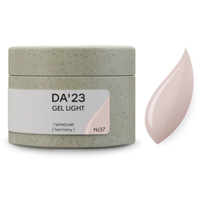DA’23 Gel Light HARMONY 30ml Smoky Milky №37 – Modellagegel für natürlichen Nagelaufbau, Verstärkung und Verlängerung