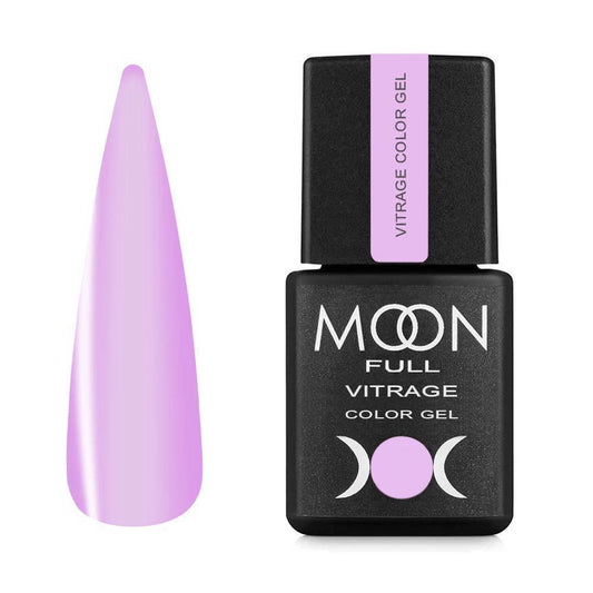 Moon Full VITRAGE Collor Gel 8ml №02 – Violett Gel-Nagellack mit Vitrage-Effekt, transparent