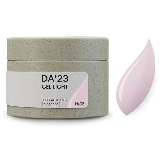 DA’23 Gel Light ELEGANCE 30ml Milky Rosé №38 – Modellagegel für natürlichen Nagelaufbau, Verstärkung und Verlängerung