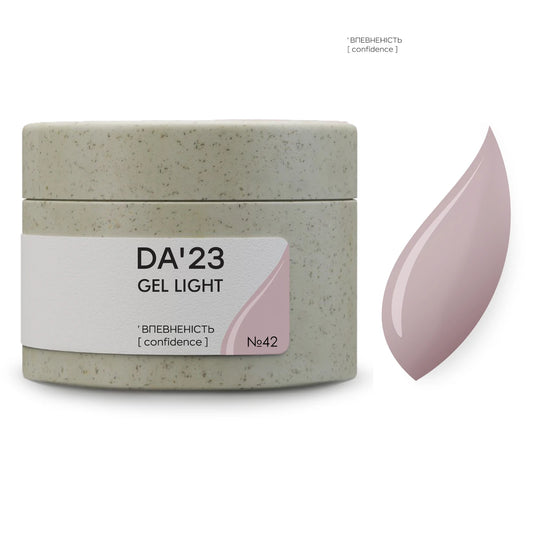 DA’23 Gel Light CONFIDENCE 30ml Beige №42 – Modellagegel für natürlichen Nagelaufbau, Verstärkung und Verlängerung
