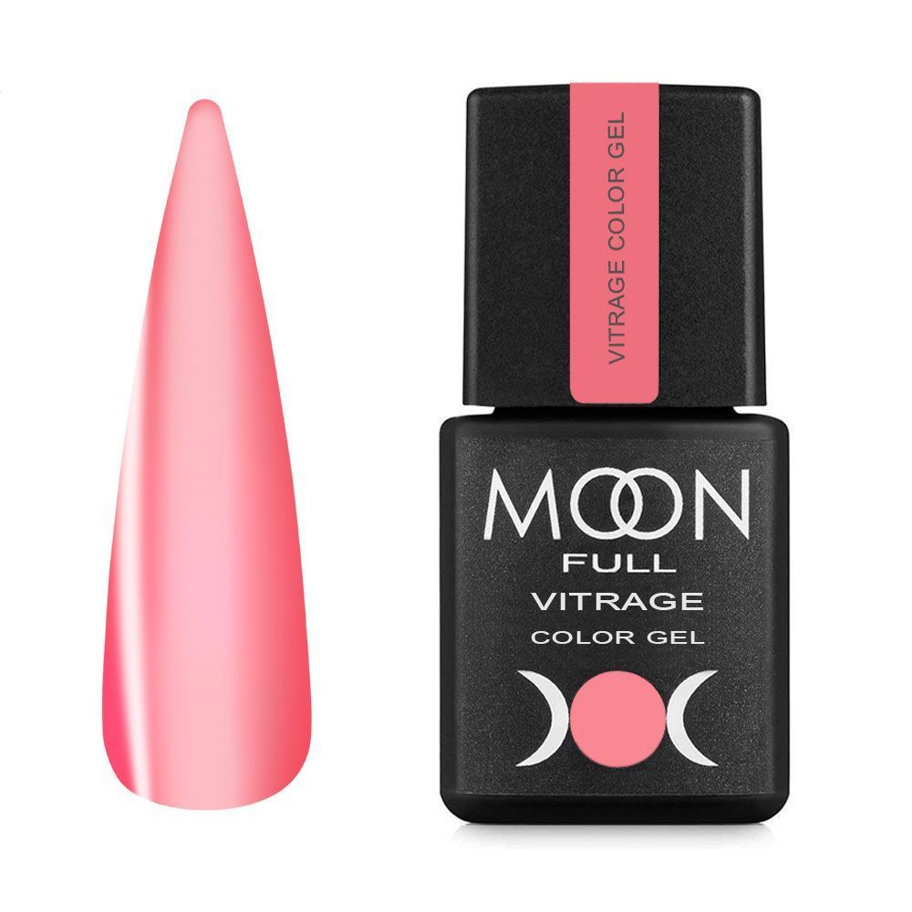 Moon Full VITRAGE Collor Gel 8ml №07 – Rot Gel-Nagellack mit Vitrage-Effekt, transparent