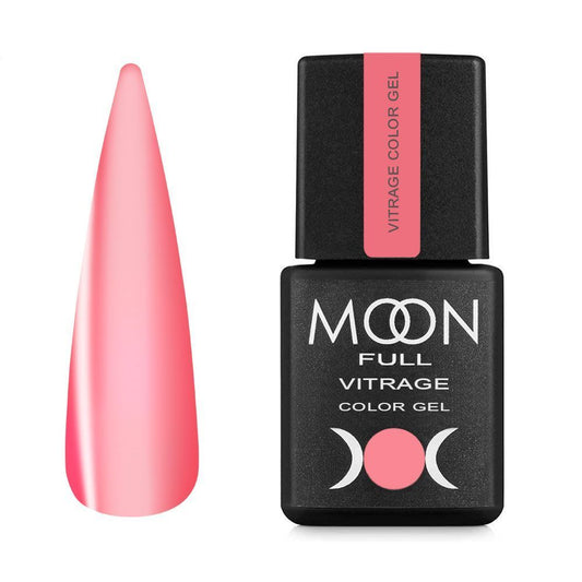 Moon Full VITRAGE Collor Gel 8ml №07 – Rot Gel-Nagellack mit Vitrage-Effekt, transparent
