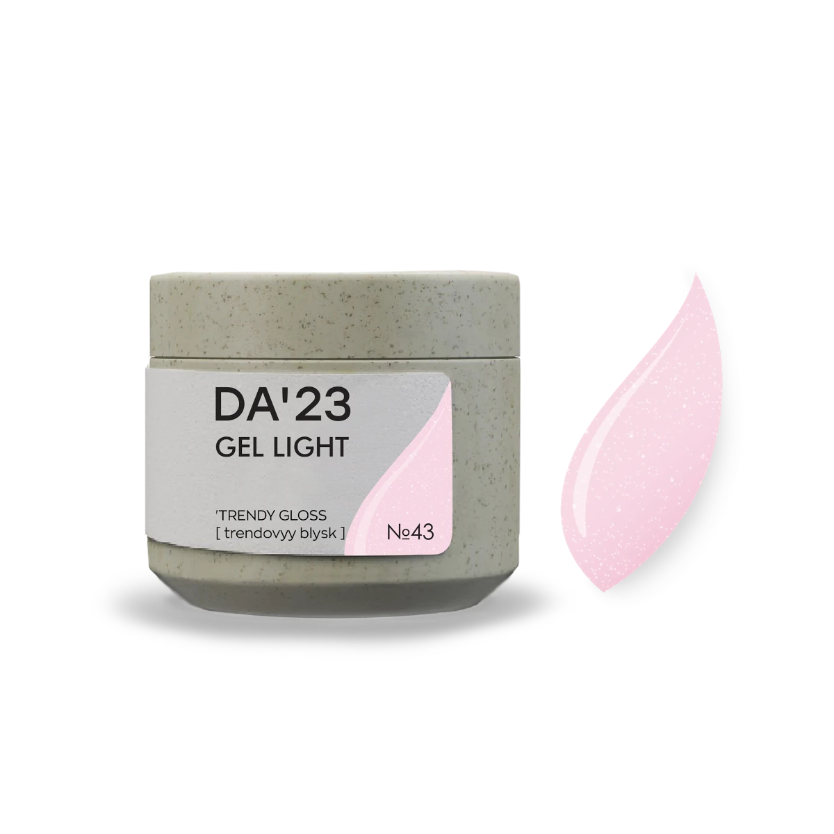 DA’23 Gel Light Trendy Gloss №43 15-30ml – milchrosa Builder Gel mit Schimmer zur Nagelverstärkung