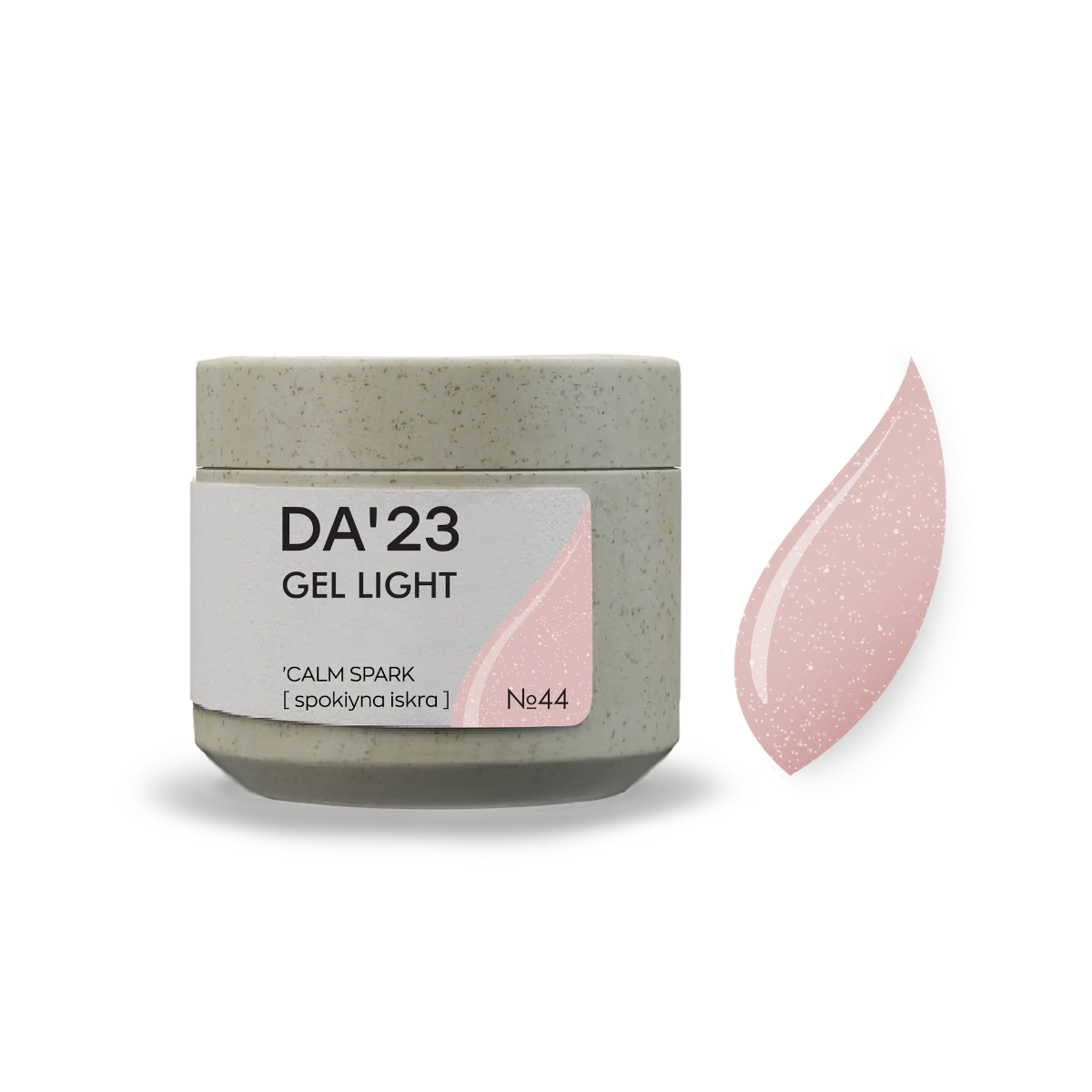 DA’23 Gel Light Calm Spark №44 15-30ml – hellrosa Builder Gel mit feinem Schimmer zur Nagelverstärkung
