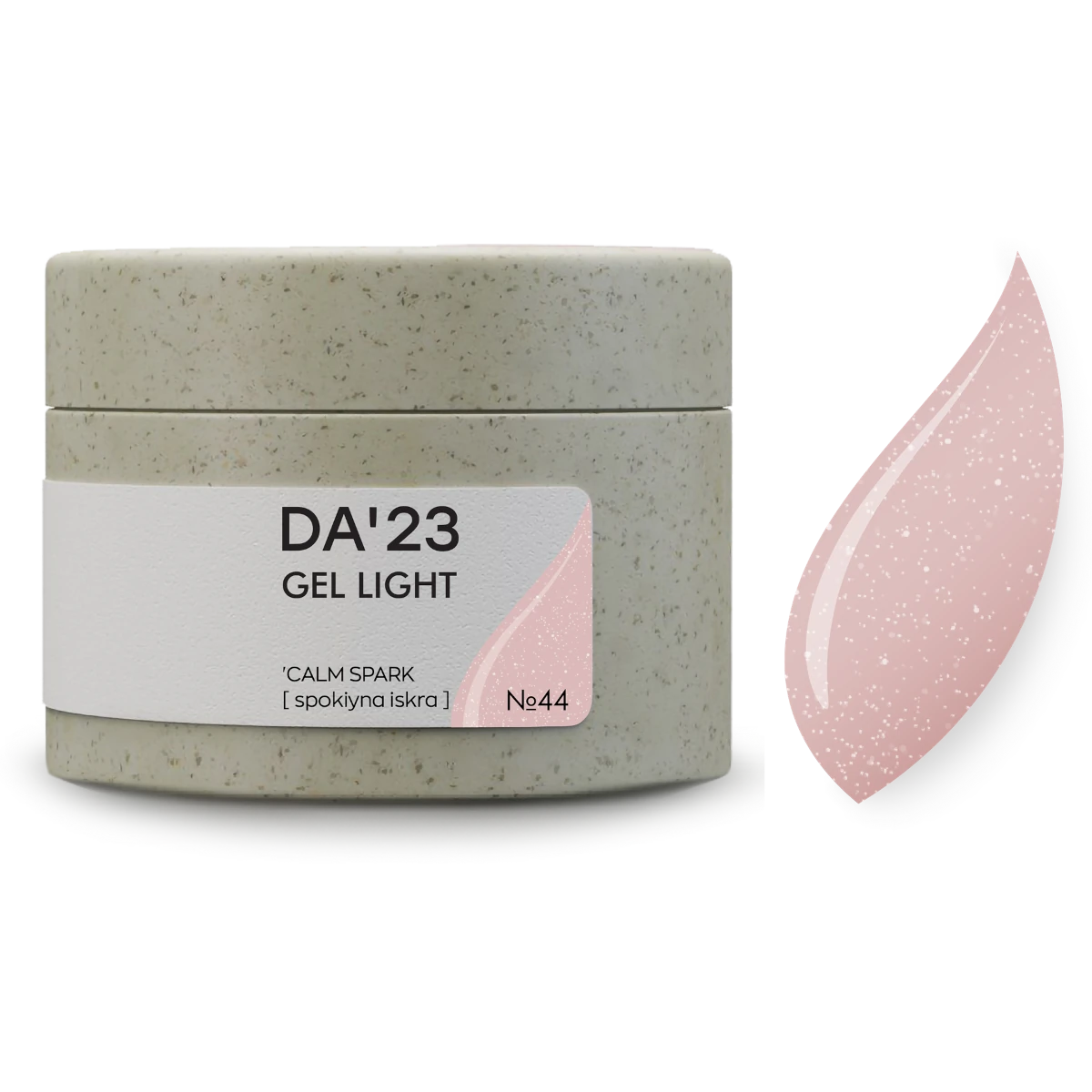 DA’23 Gel Light Calm Spark №44 30ml – hellrosa Builder Gel mit feinem Schimmer zur Nagelverstärkung