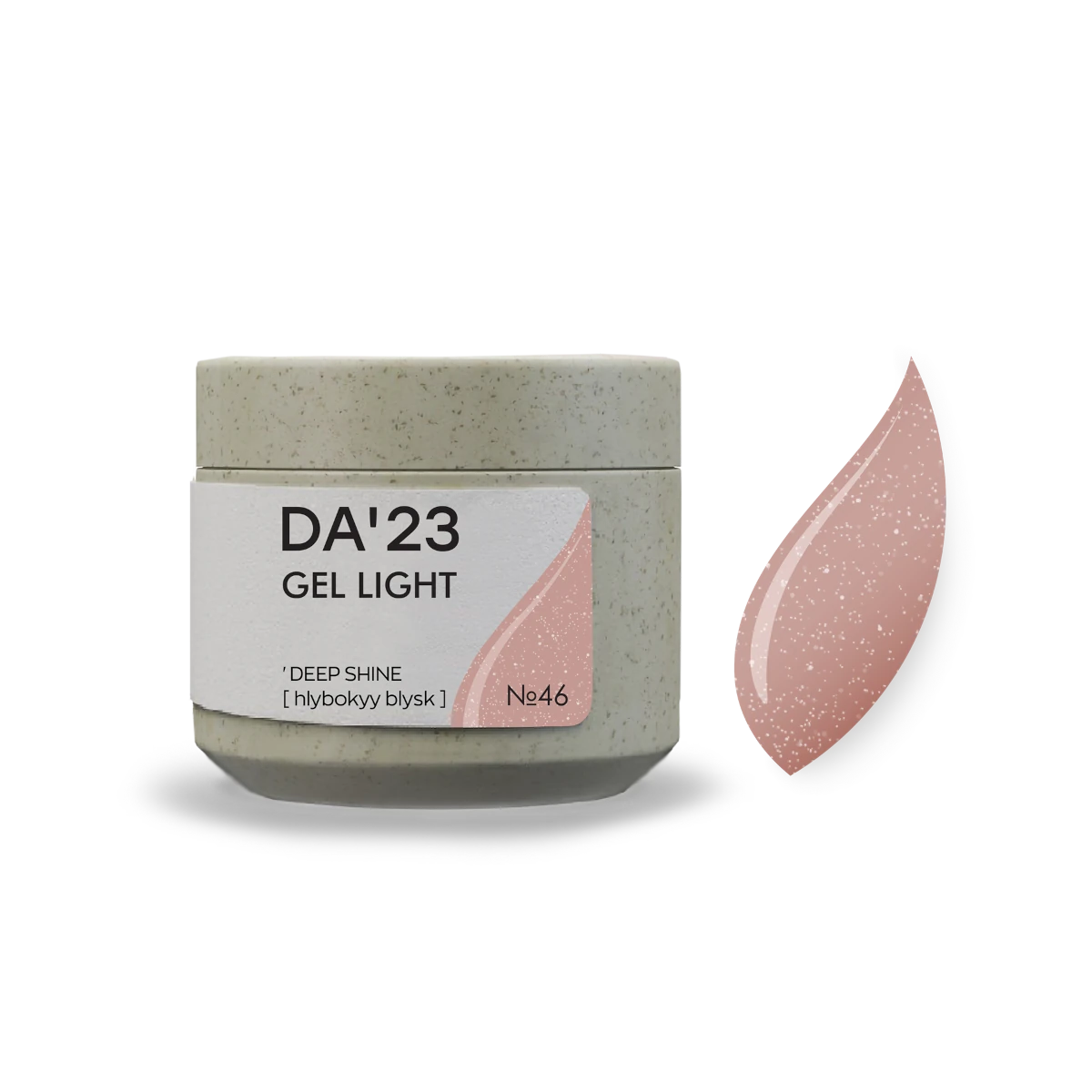 DA’23 Gel Light Deep Shine №46 15-30ml – Beige Nude Builder Gel mit Glitzer zur Nagelverstärkung