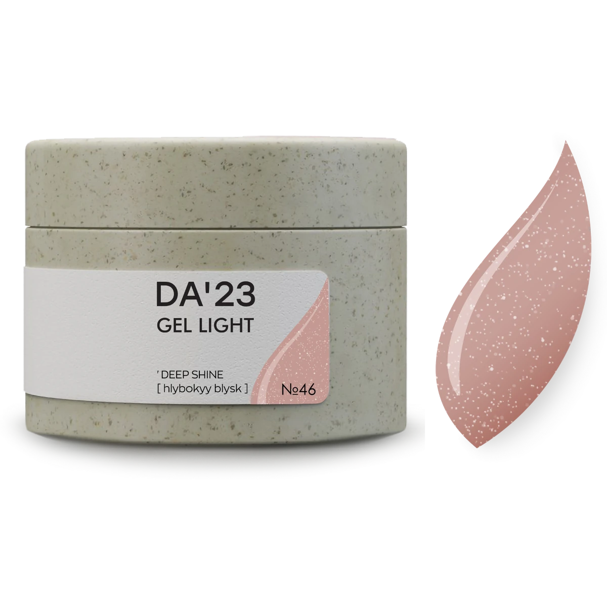 DA’23 Gel Light Deep Shine №46 30ml – Beige Nude Builder Gel mit Glitzer zur Nagelverstärkung