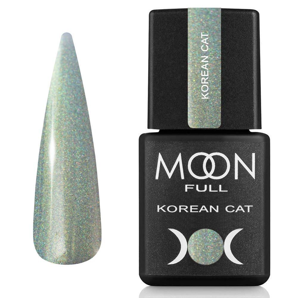 MOON FULL Korean Cat 8ml №08 – Smaragdtraum Gel-Nagellack mit Cat-Eye Effekt, smaragdgrün