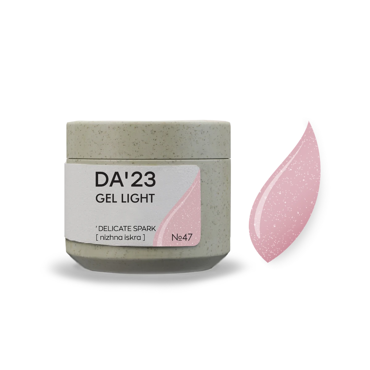 DA’23 Gel Light Delicate Spark №47 15-30ml – rosa Builder Gel mit feinem Schimmer zur Nagelverstärkung und Modellage