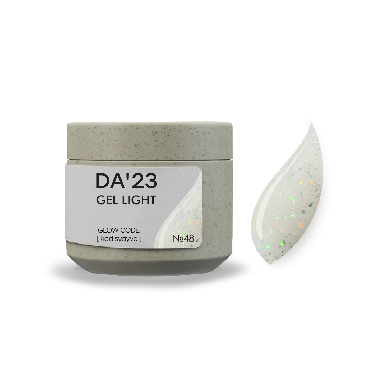 DA’23 Gel Light Glow Code №48 15-30ml – milchiges Builder Gel mit feinem Schimmer zur Nagelverstärkung und Modellage