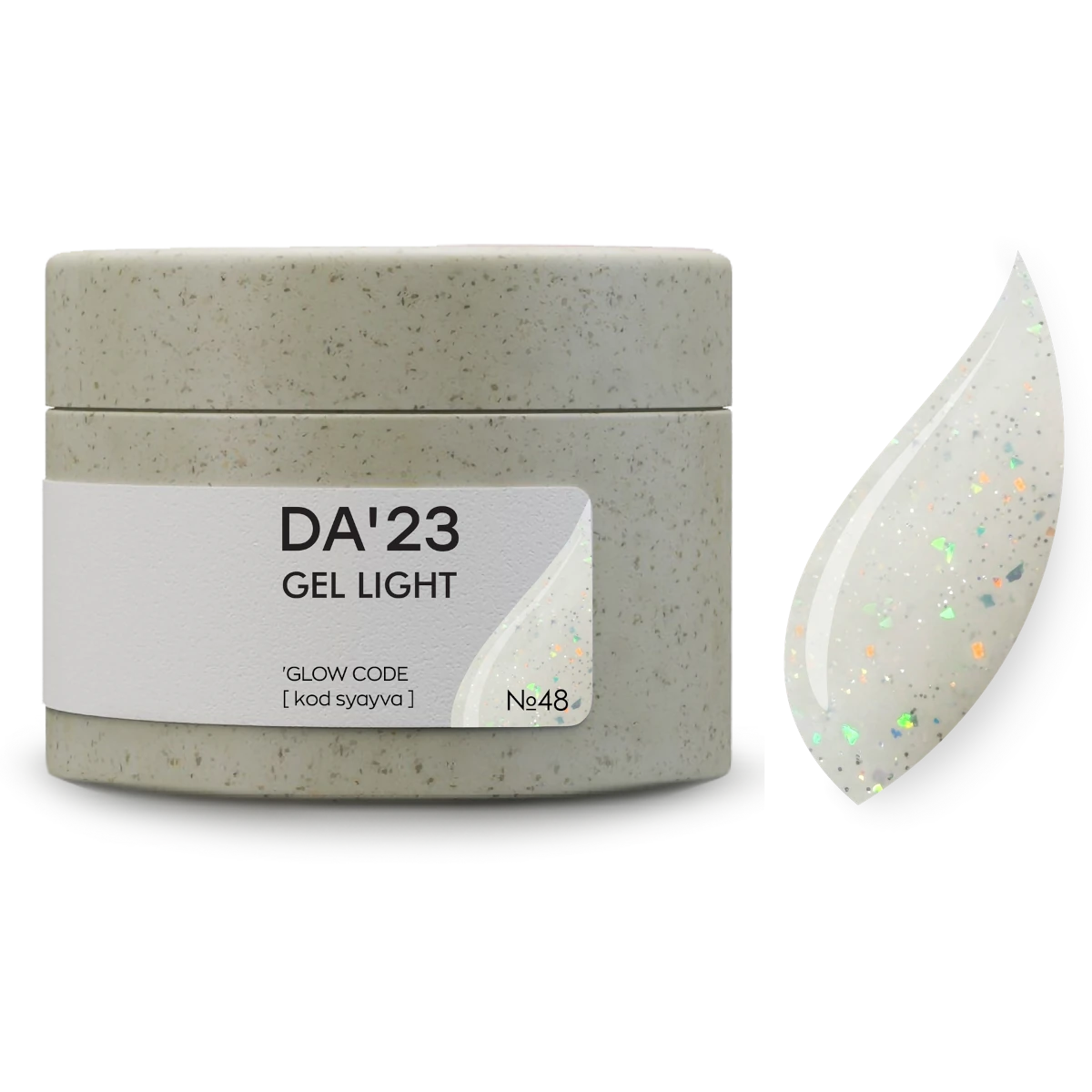 DA’23 Gel Light Glow Code №48 30ml – milchiges Builder Gel mit feinem Schimmer zur Nagelverstärkung und Modellage